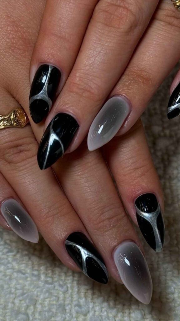 Shimmery Midnight Black with Aurora Chrome