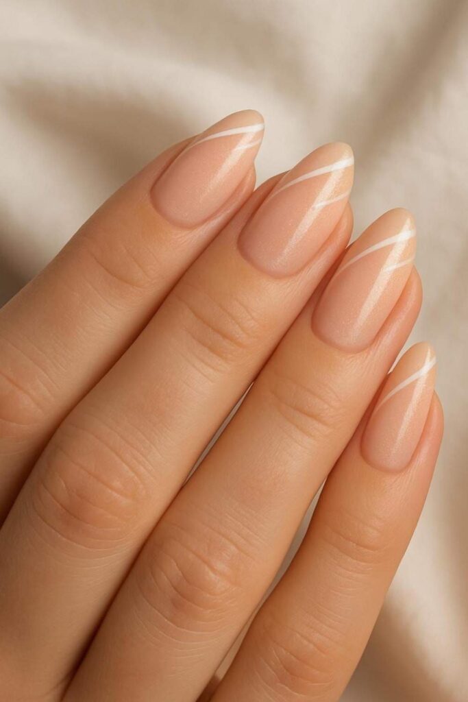 Soft Brown with a Diagonal White Line