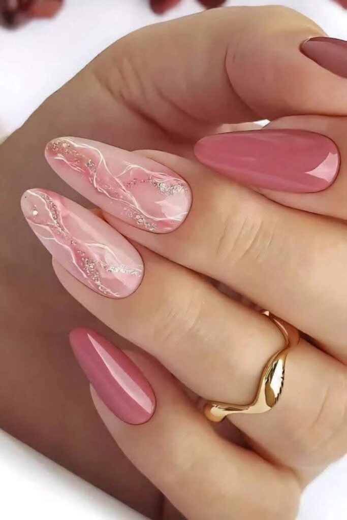 Soft Mauve with Watercolor Rose Blooms