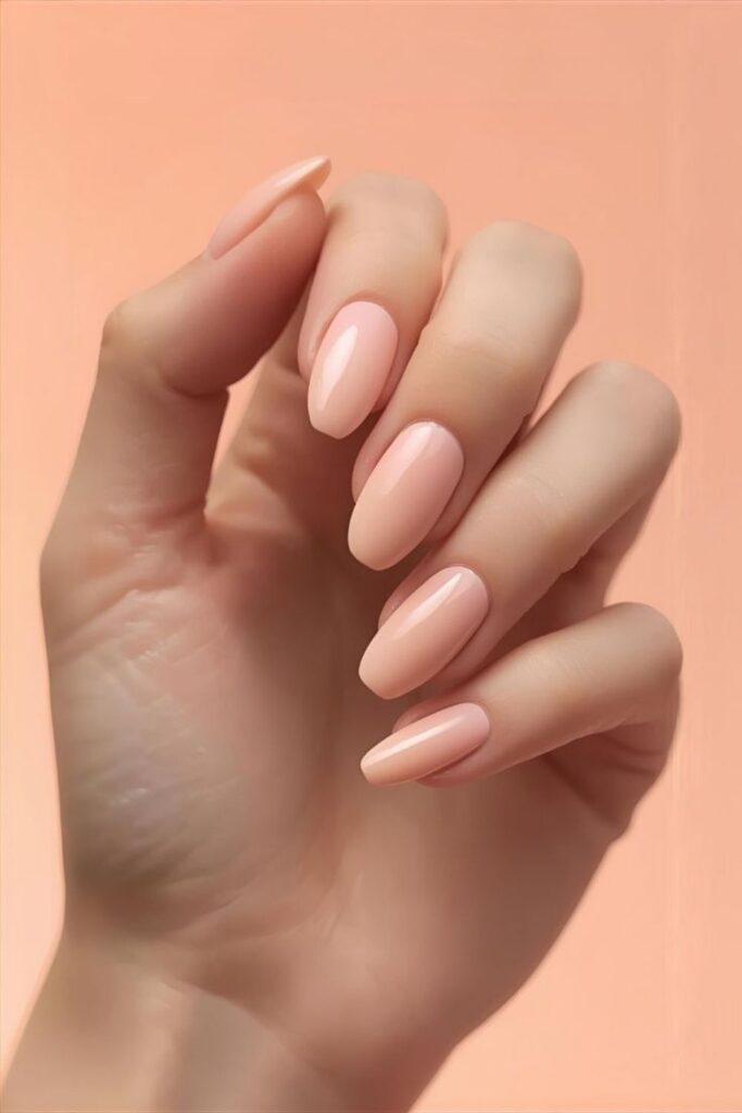 Soft Peach Base with One Accent Dot