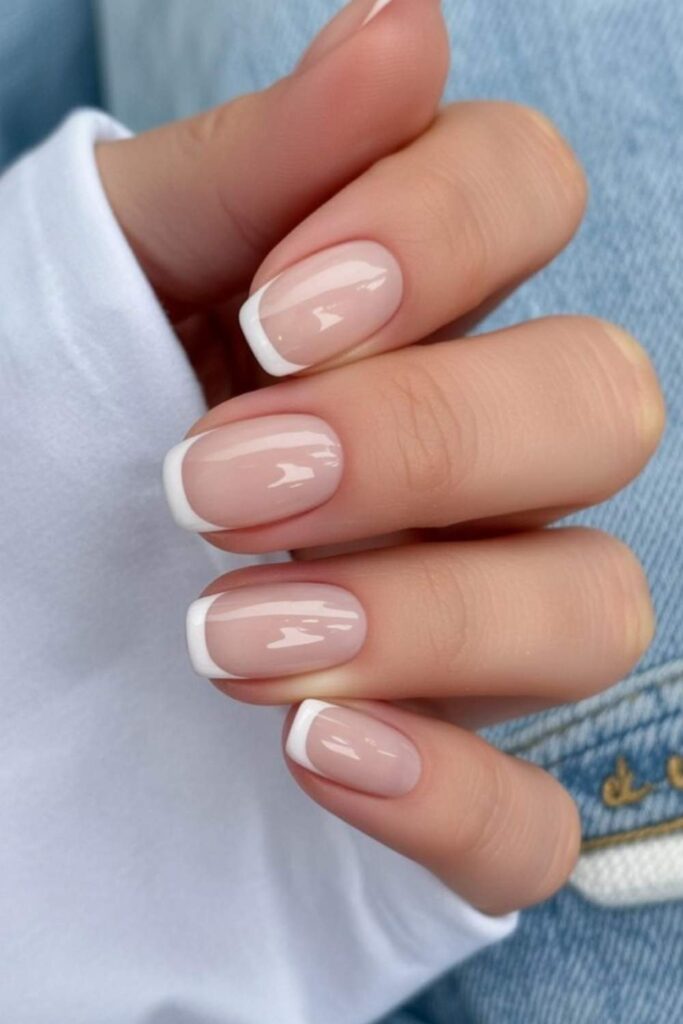 86 Neutral Nail Ideas That Look Expensive Without Even Trying 3 Soft Taupe French Tips on a Bare Nude Base