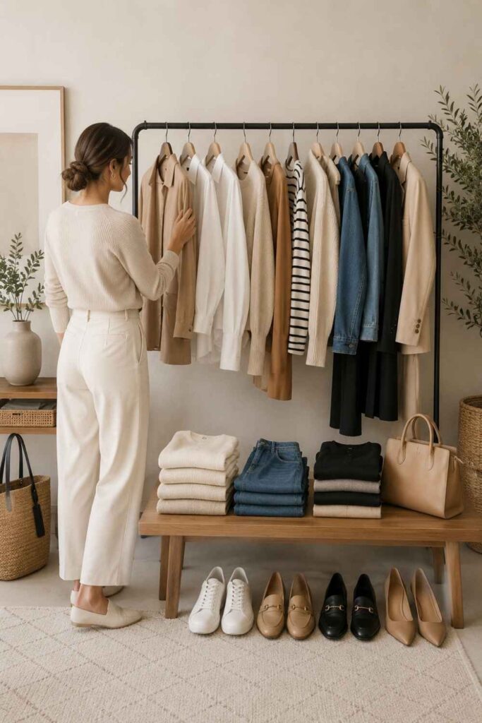 16 Capsule Wardrobe Ideas That Make Getting Dressed Ridiculously Easy in 2026 8 The Travel Capsule (7 Pieces, 14 Outfits)