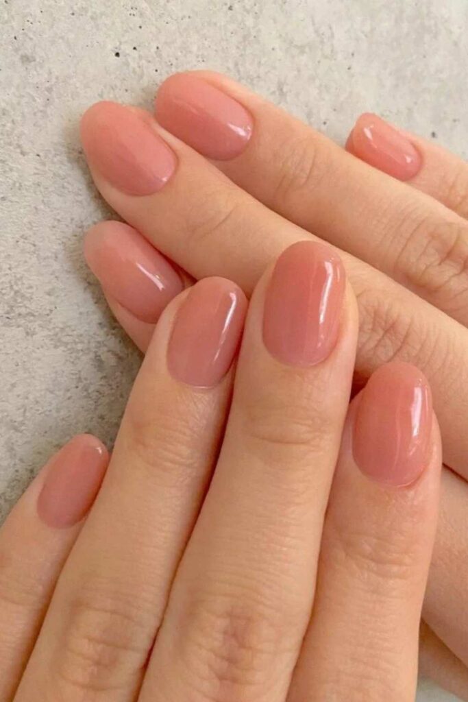 Translucent Jelly Nails in Coral Pink