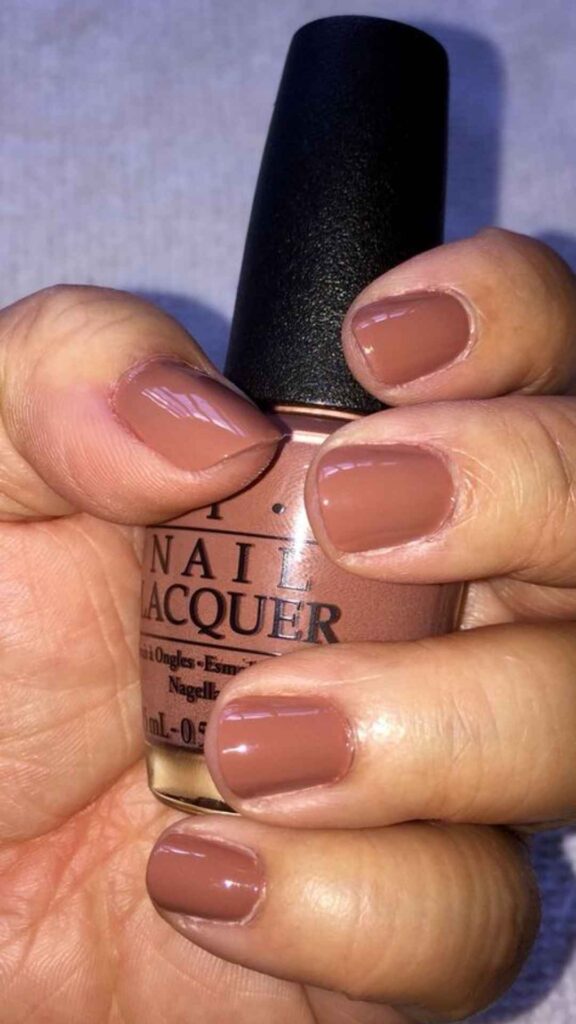 Warm Caramel with a French Tip in Gold