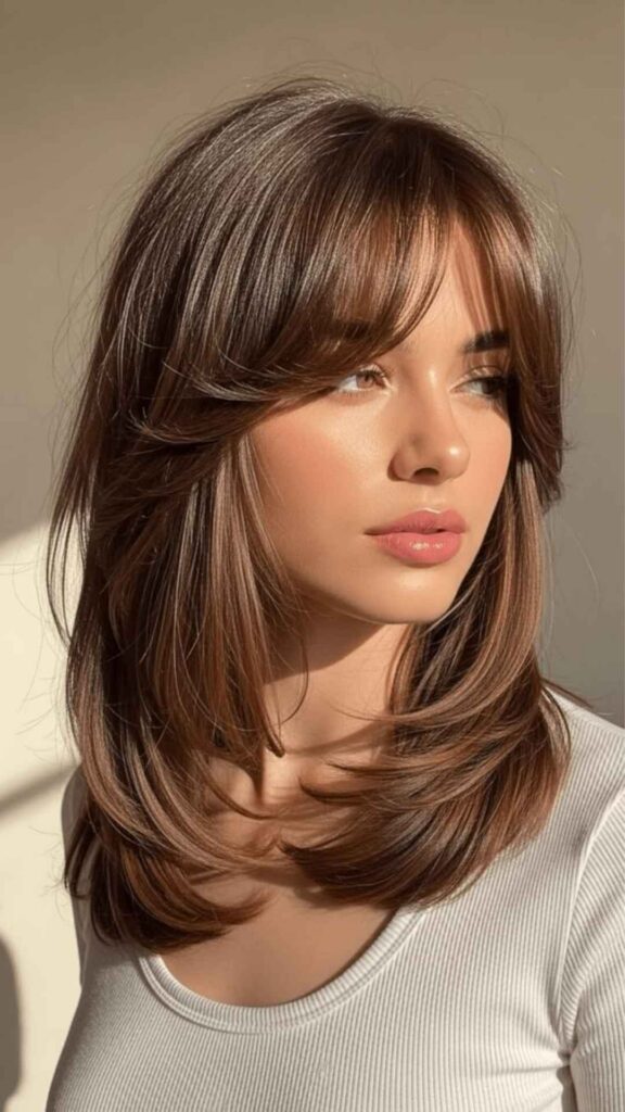 Curtain Bangs with Medium Hair