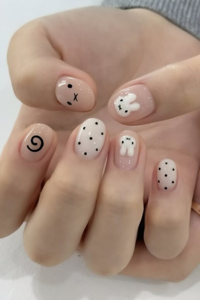 Cute & Fun White Nail Art Ideas (Hearts, Animals & More)