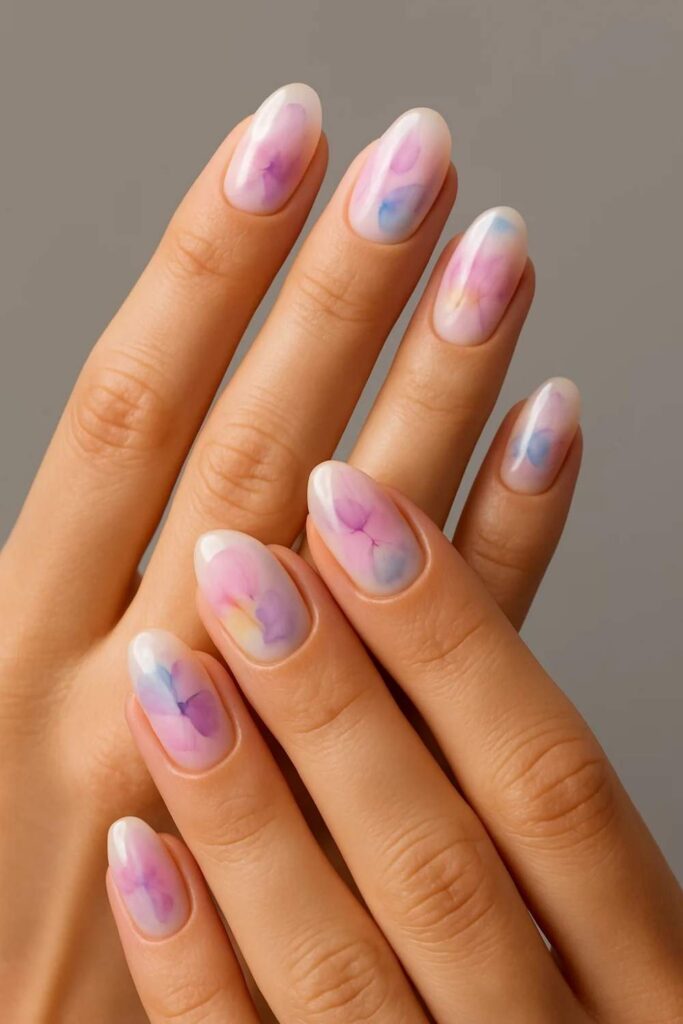 40 Best Marble Nail Art Ideas That Look Expensive But Are Easier Than You Think 13 Ink Marble Abstract Watercolor on Nails