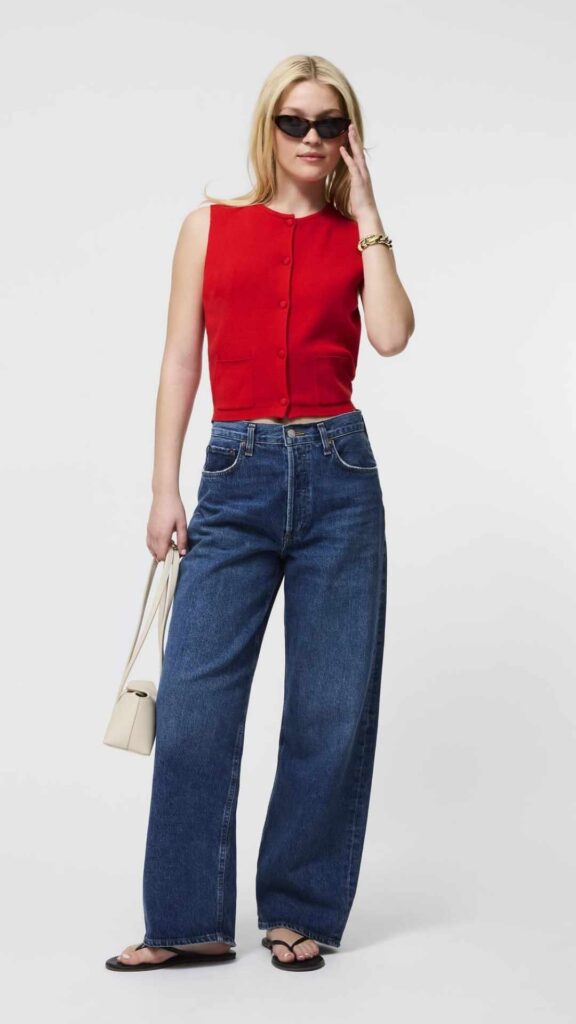 Knit Vest + Jeans