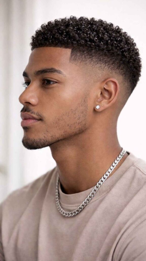 Low Taper Fade Curly Hair