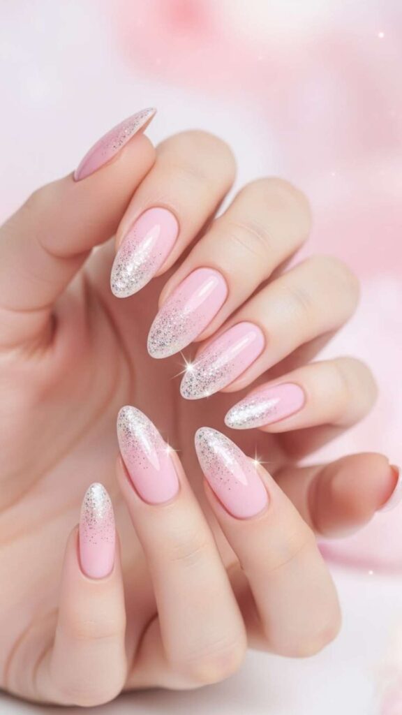 45 Trendy Simple Nail Designs That Look Chic and Stylish in 2026 8 Sparkly Yet Simple Nail Designs